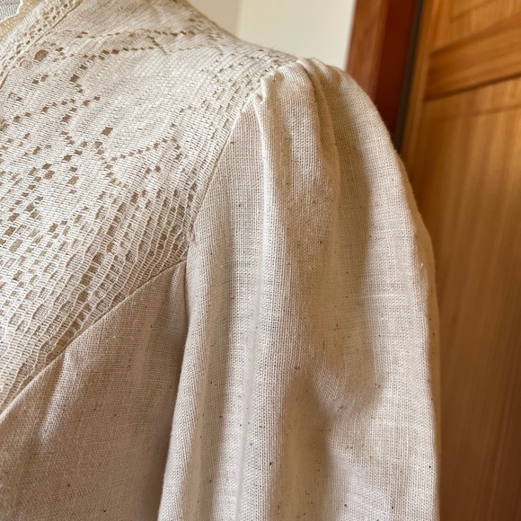 Gunne Sax by Jessica Black Label Vintage 9 Cream Boho Lace Dress Wedding - Picture 6 of 14